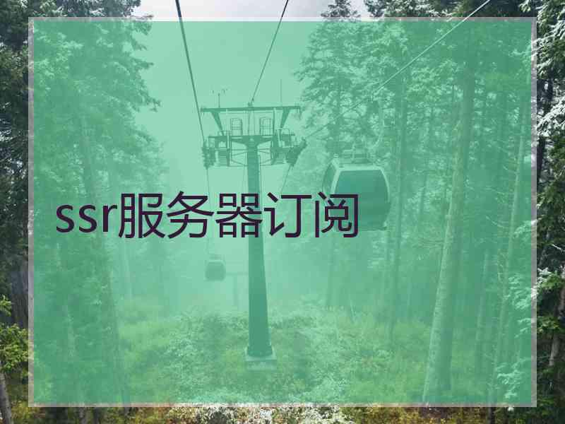 ssr服务器订阅