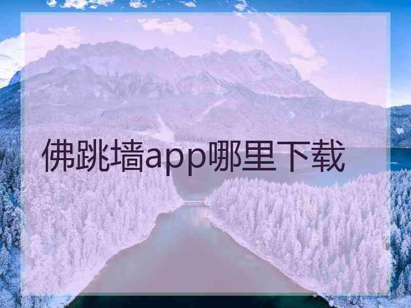 佛跳墙app哪里下载