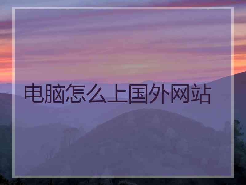 电脑怎么上国外网站