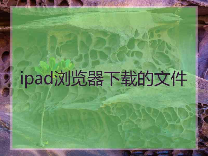 ipad浏览器下载的文件