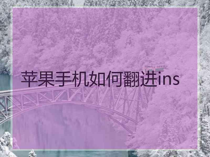 苹果手机如何翻进ins