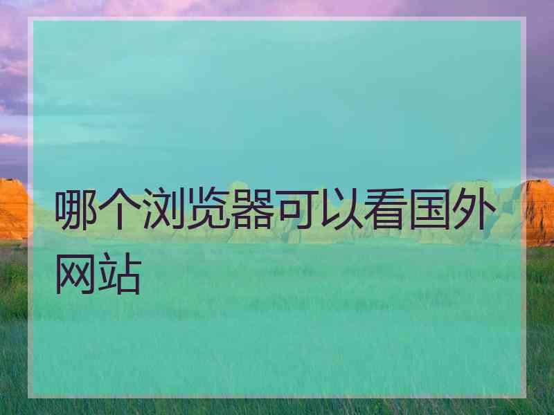 哪个浏览器可以看国外网站