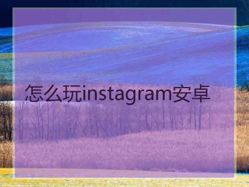 怎么玩instagram安卓