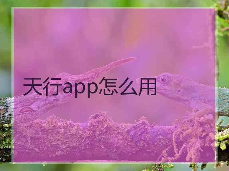 天行app怎么用
