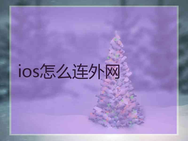 ios怎么连外网