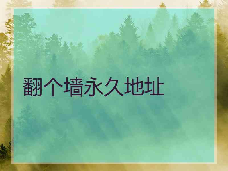翻个墙永久地址