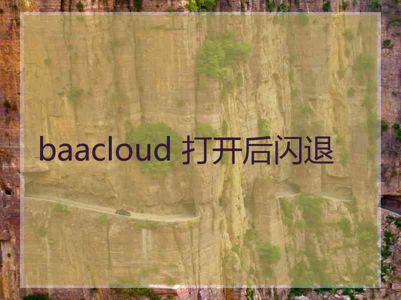 baacloud 打开后闪退