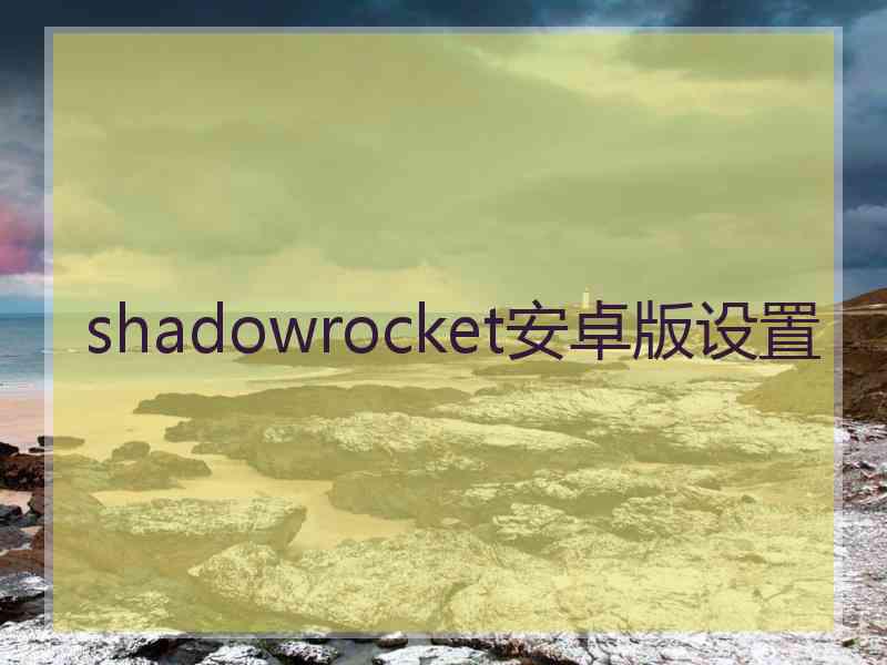 shadowrocket安卓版设置