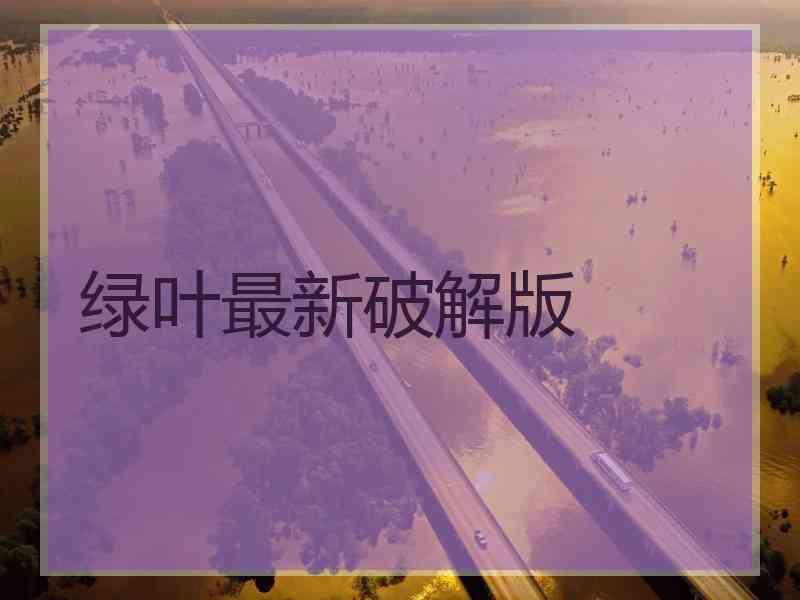绿叶最新破解版