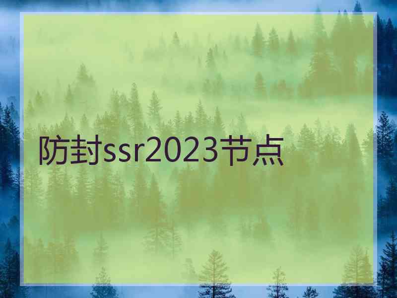 防封ssr2023节点