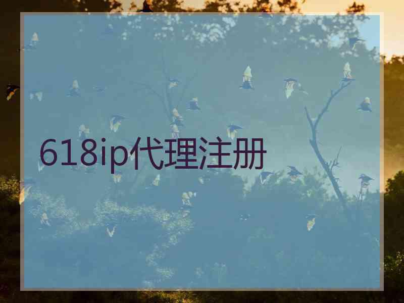 618ip代理注册