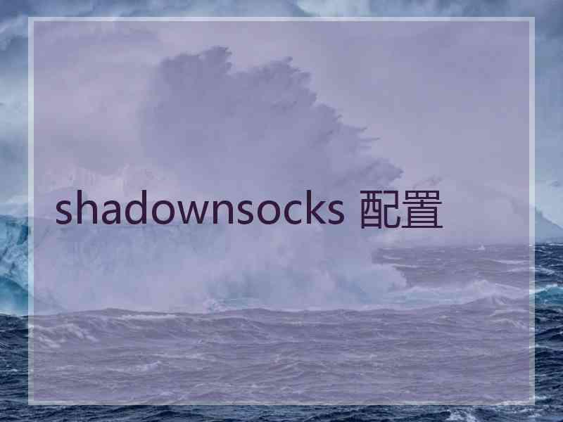 shadownsocks 配置
