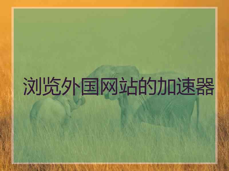 浏览外国网站的加速器