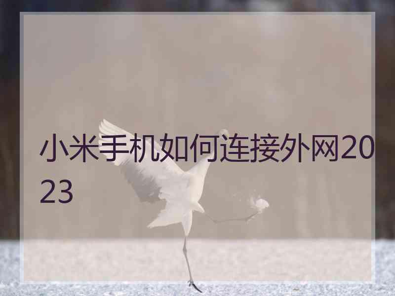 小米手机如何连接外网2023