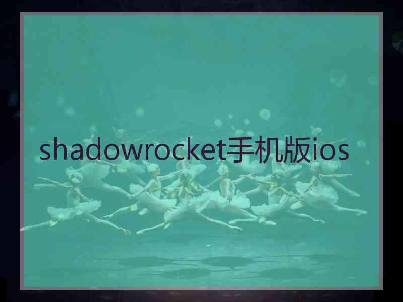 shadowrocket手机版ios