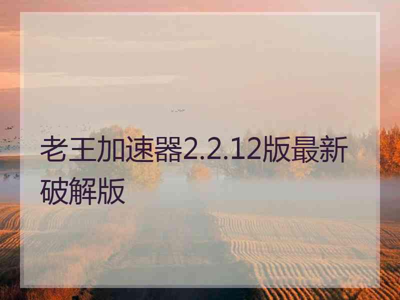老王加速器2.2.12版最新破解版