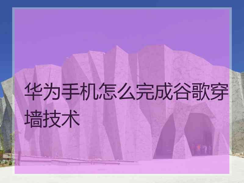 华为手机怎么完成谷歌穿墙技术