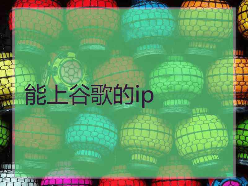 能上谷歌的ip