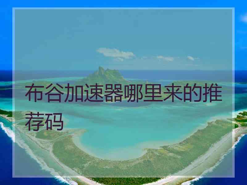 布谷加速器哪里来的推荐码