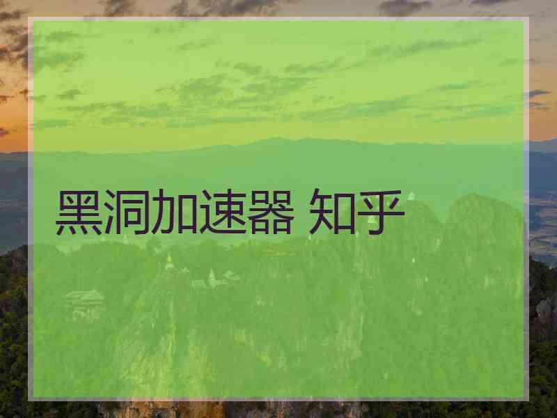 黑洞加速器 知乎