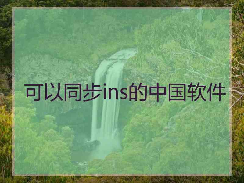 可以同步ins的中国软件