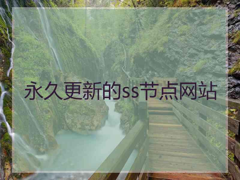 永久更新的ss节点网站
