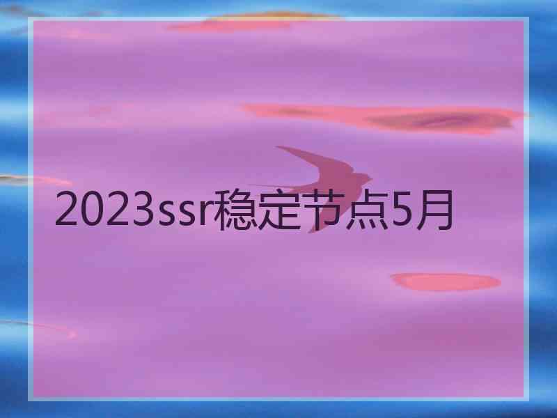 2023ssr稳定节点5月