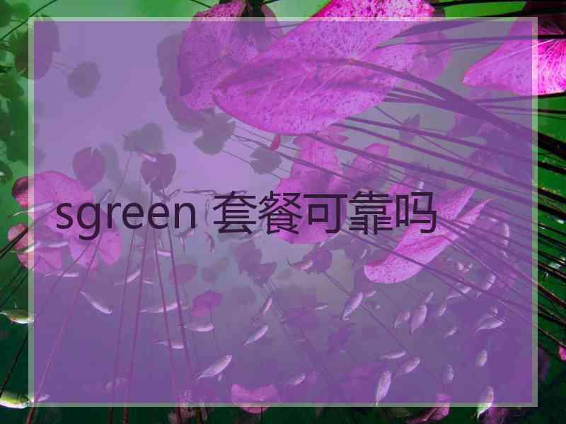 sgreen 套餐可靠吗
