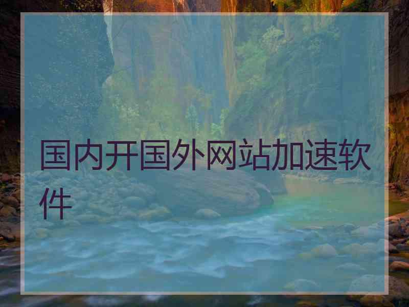 国内开国外网站加速软件