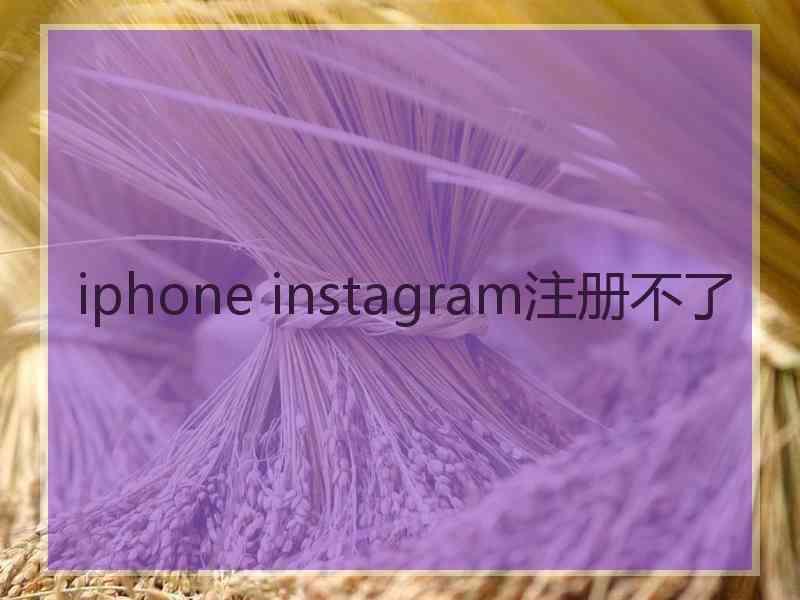iphone instagram注册不了
