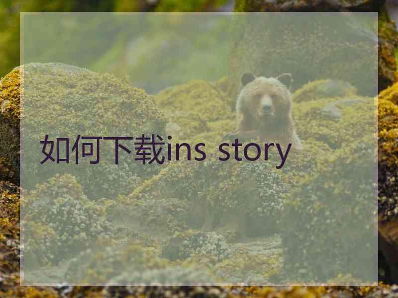 如何下载ins story