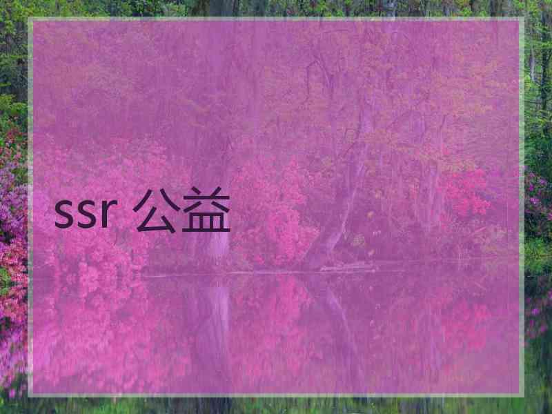 ssr 公益