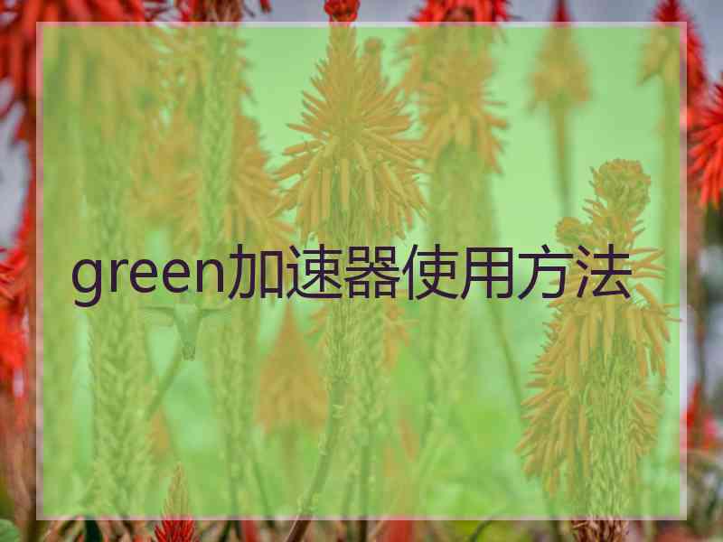 green加速器使用方法