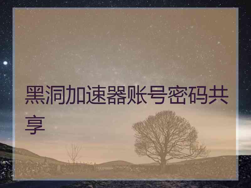 黑洞加速器账号密码共享