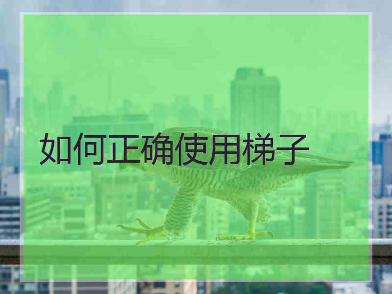 如何正确使用梯子