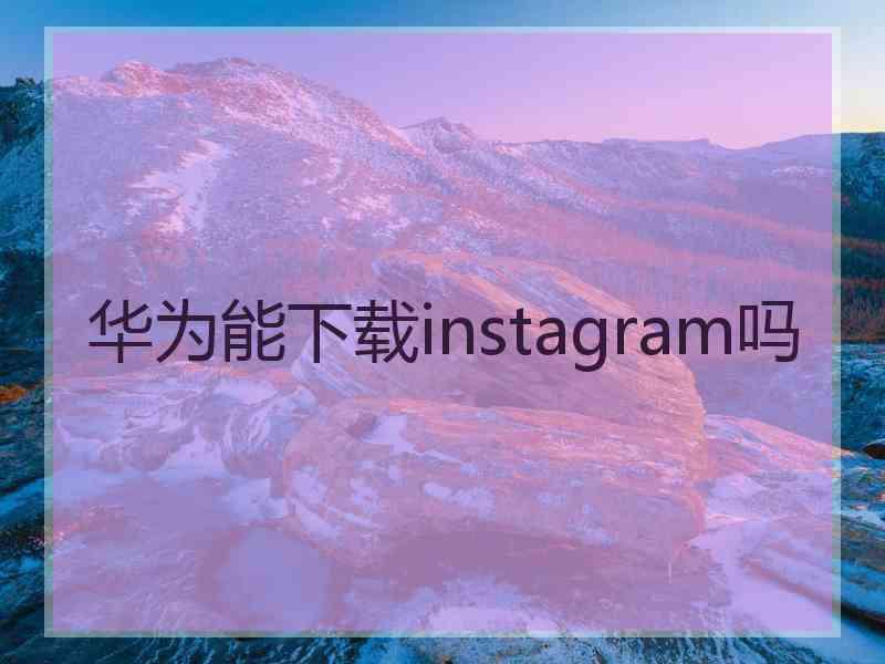 华为能下载instagram吗