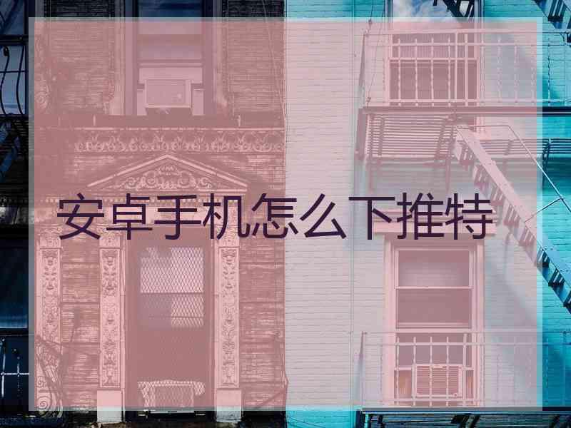 安卓手机怎么下推特