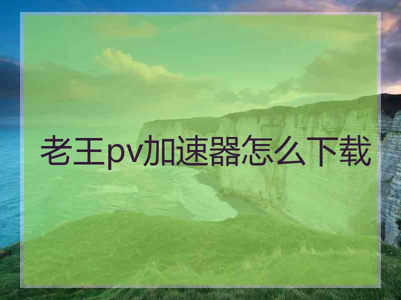 老王pv加速器怎么下载