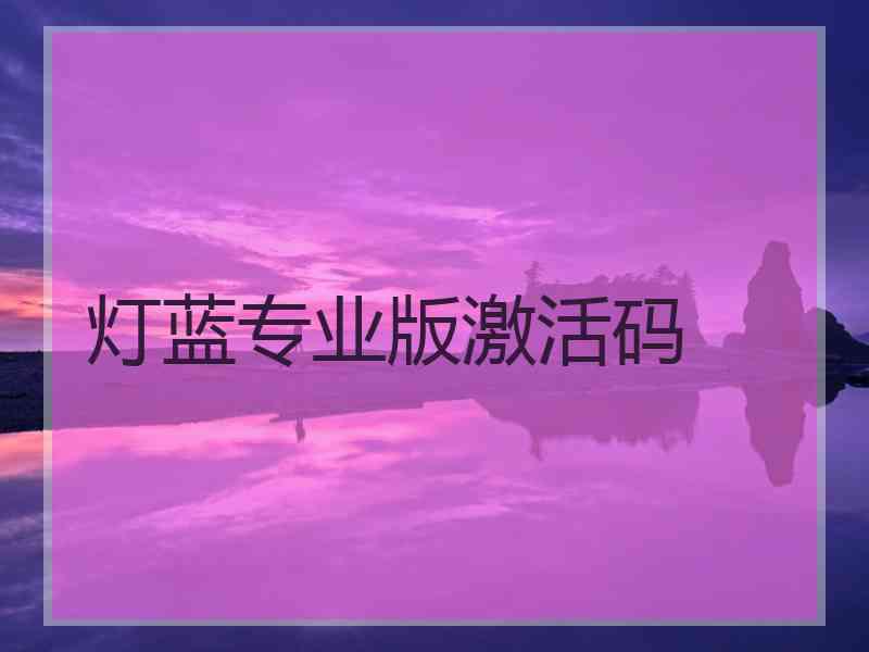 灯蓝专业版激活码