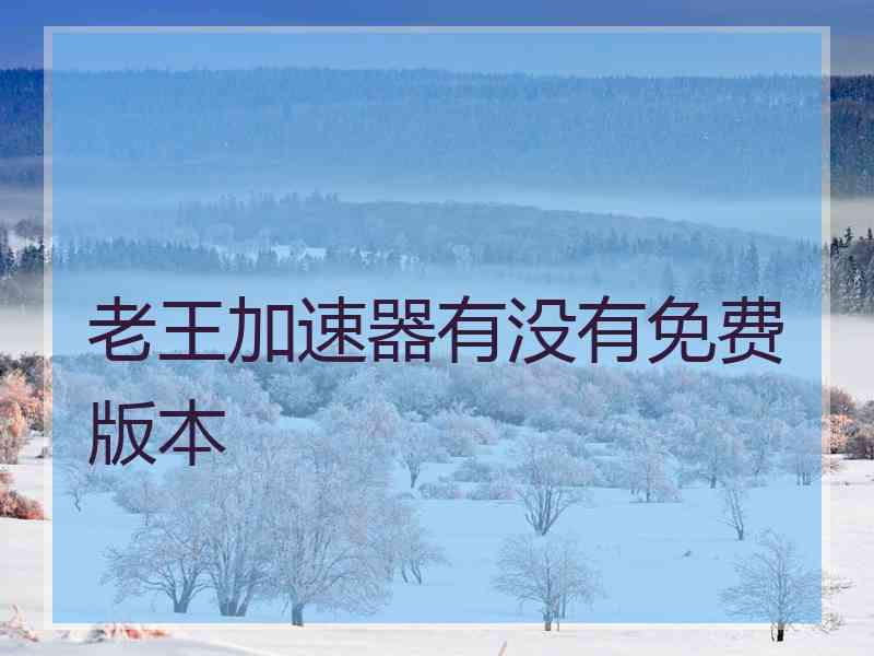 老王加速器有没有免费版本