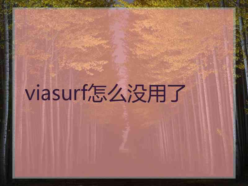 viasurf怎么没用了
