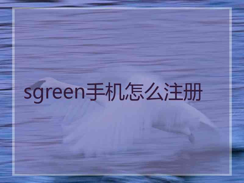 sgreen手机怎么注册