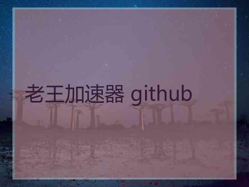老王加速器 github