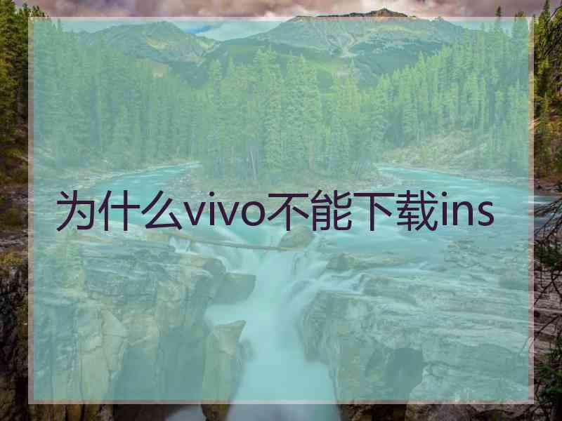 为什么vivo不能下载ins
