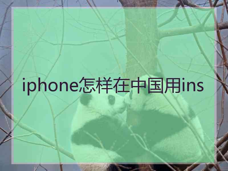 iphone怎样在中国用ins