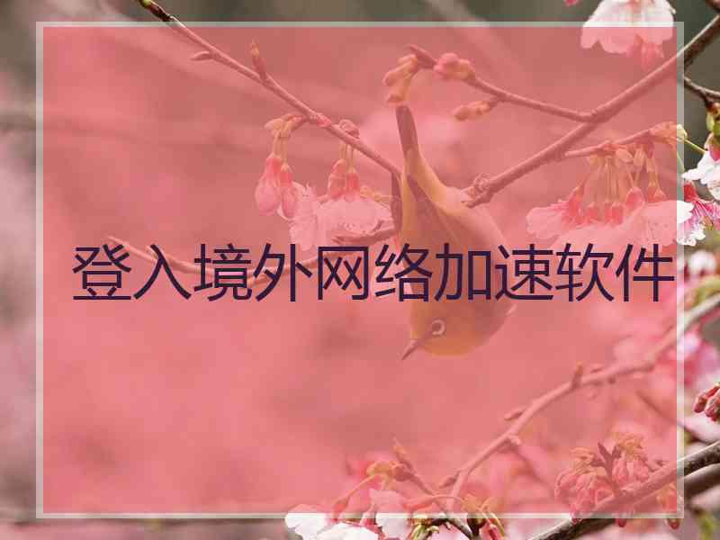 登入境外网络加速软件