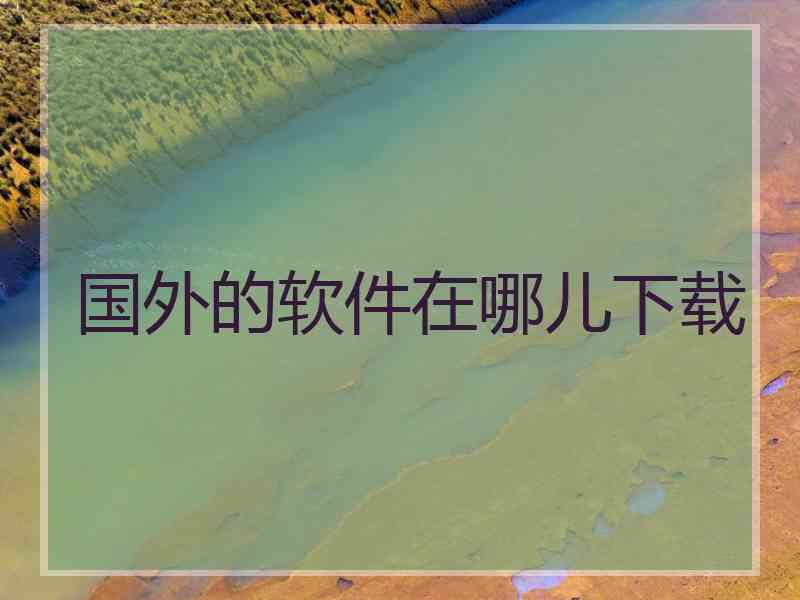 国外的软件在哪儿下载