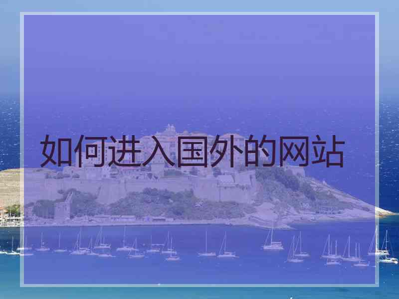 如何进入国外的网站