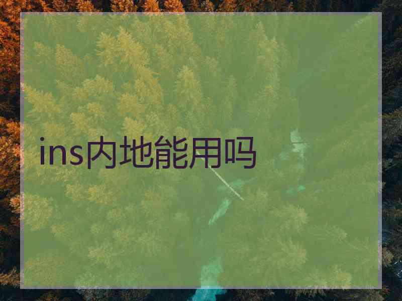 ins内地能用吗