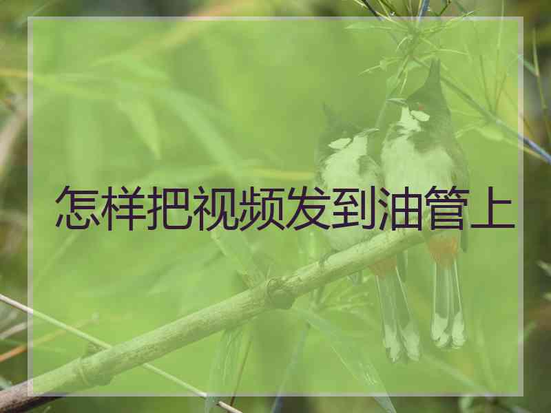 怎样把视频发到油管上